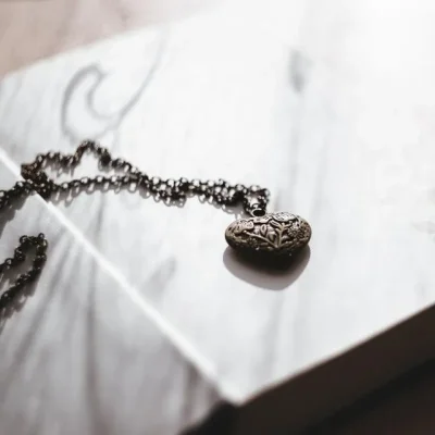 گردنبند قاب عکس قلبی نقره پاندورا